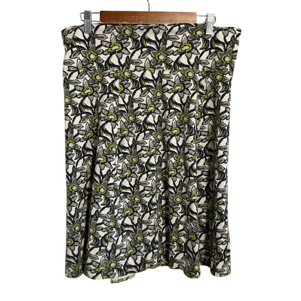 Royal Robbins Pull On Floral Skirt M Cotton Blend Stretch Zippered Pocket